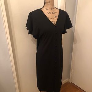 Calvin Klein black dress with flutter sleeves